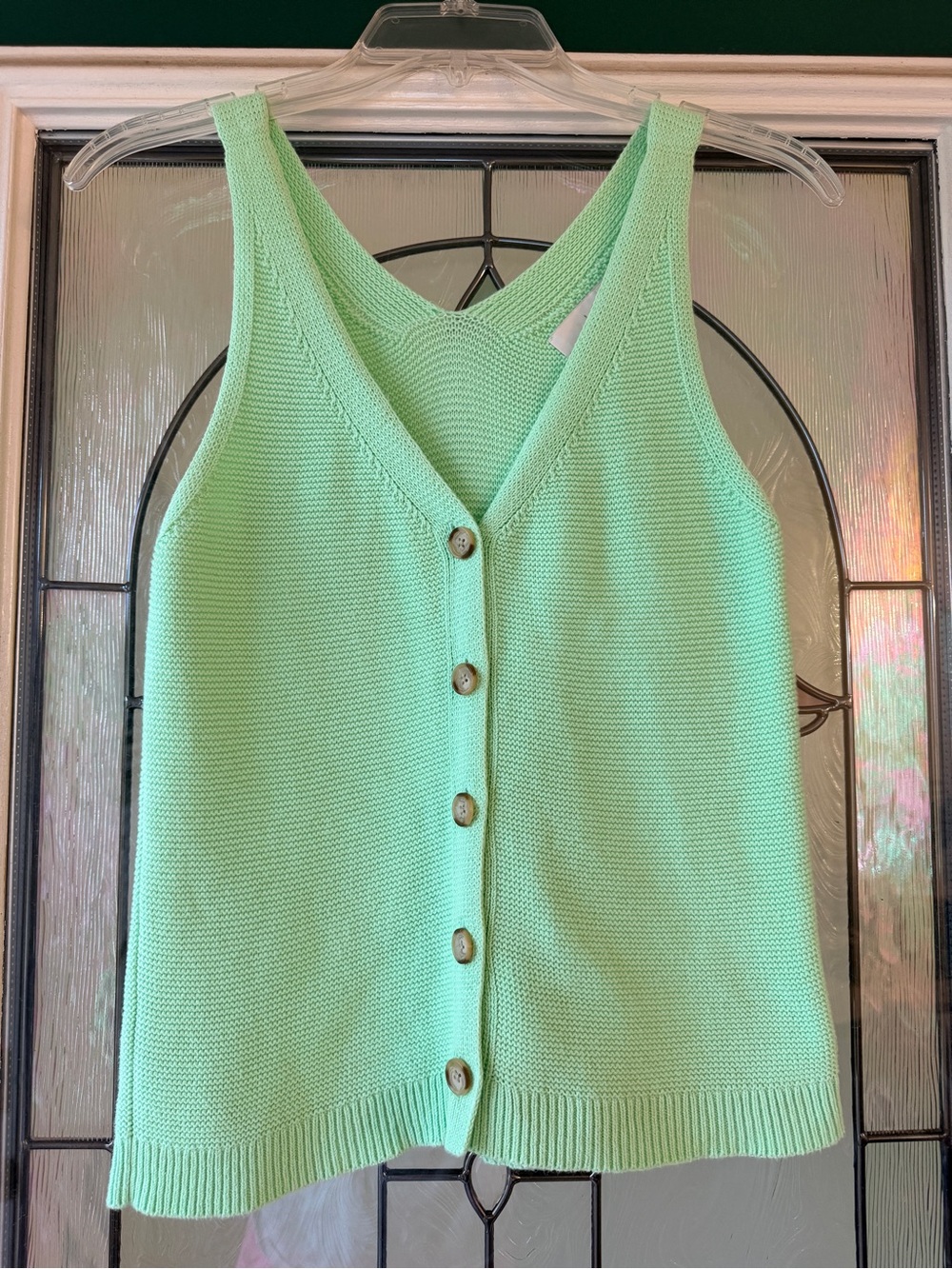 LOFT Mint Green Button-Front Knit Tank